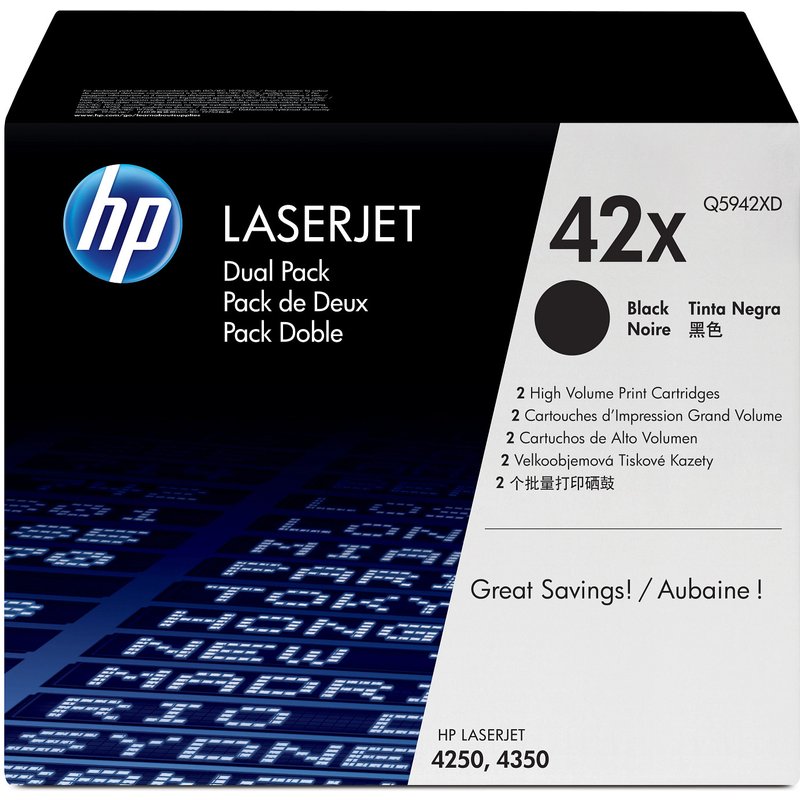 HP Q5942XD/42XD Toner cartridge black high-capacity twin pack. 2x20K p