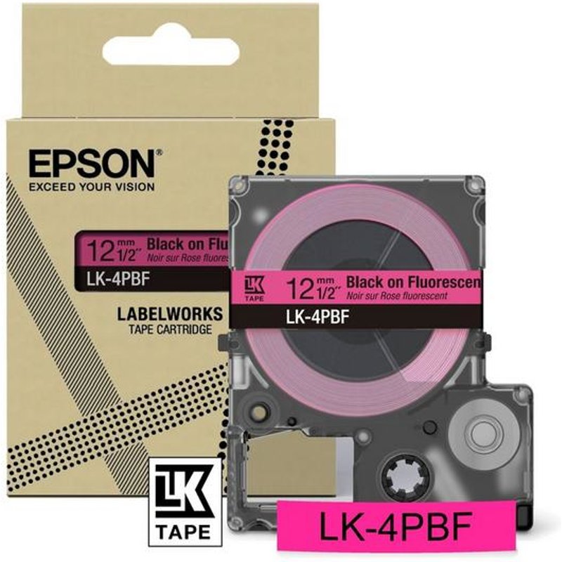 Epson C53S672100/LK-4PBF DirectLabel-etikettes black on pink fluoresce