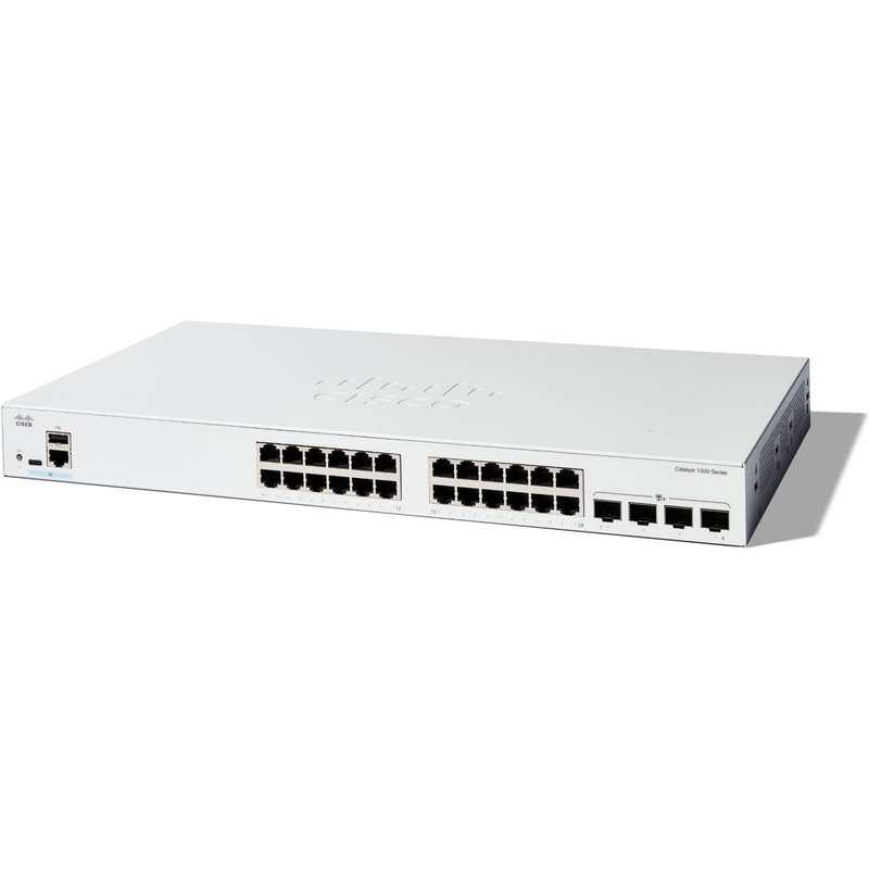 Cisco Catalyst 1300-24T-4X Managed Switch, 24 Port GE, 4x10GE SFP+, Limited Lifetime Protection (C1300-24T-4X)