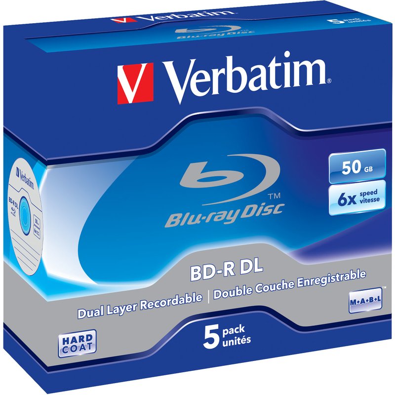 Verbatim 43748 blank Blu-Ray disc BD-R 50 GB 5 pc(s)