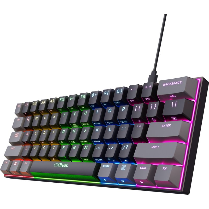 Trust GXT 867 Acira keyboard Gaming USB French Black. Grey