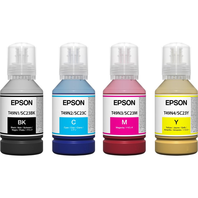 Epson SC-T3100x Yellow 140ml T49H. Printing colours: Yellow Brand compatibility: Epson Compatibility: SureColor SC-T3100X SC-T3100x 240V. Quantity per pack: 1 pc(s) Package width: 153 mm Package depth: 56 mm