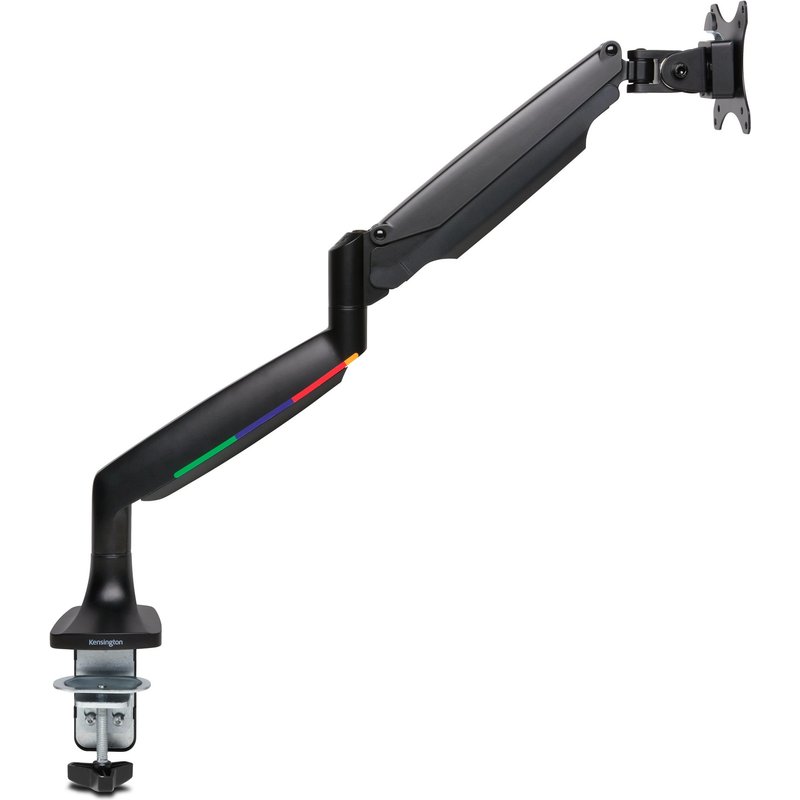 Kensington SmartFit One-Touch Height-Adjustable Single Monitor Arm. Mounting: Clamp Maximum weight capacity: 9 kg Minimum screen size: 33 cm (13") Maximum screen size: 86.4 cm (34"). Height adjustment. Product colour: Black