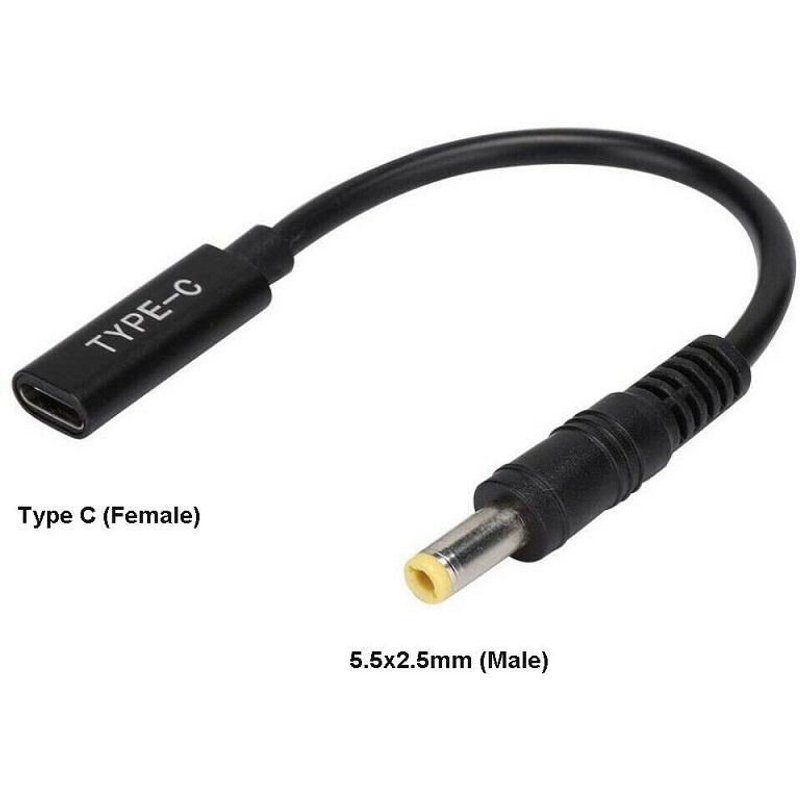 CoreParts MBXUSBC-CO0005 cable gender changer USB C 5.5 x 2.5 mm Black