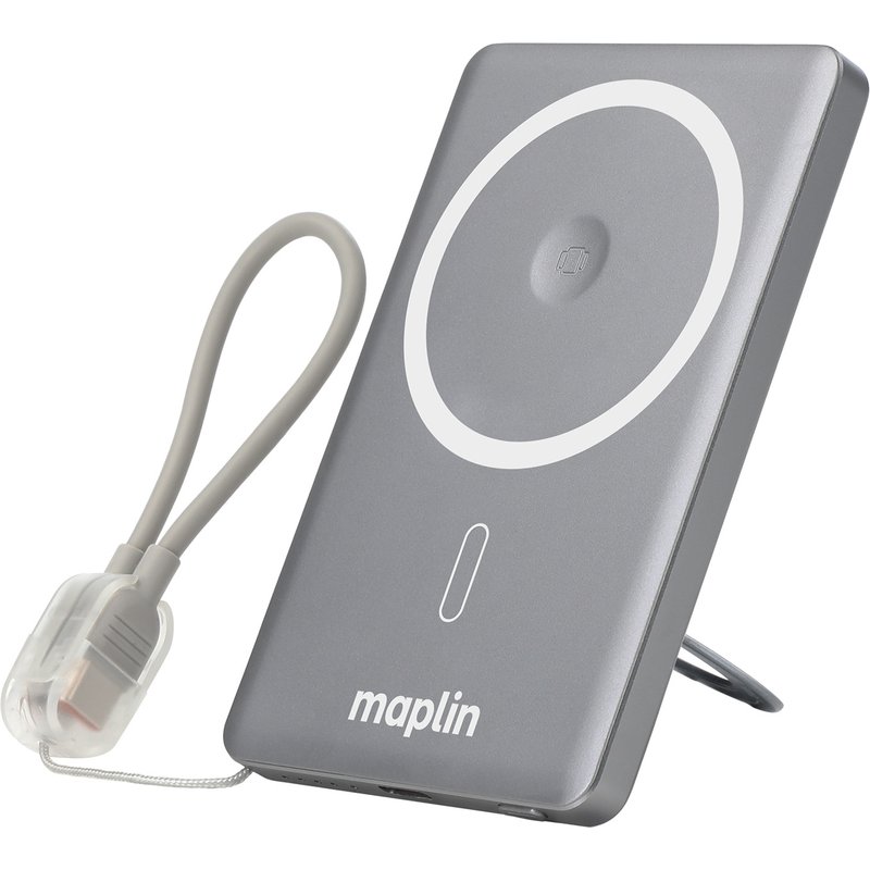 Maplin 5000mAh Power Bank USB-C Magsafe Wireless Watch & Phone Ch