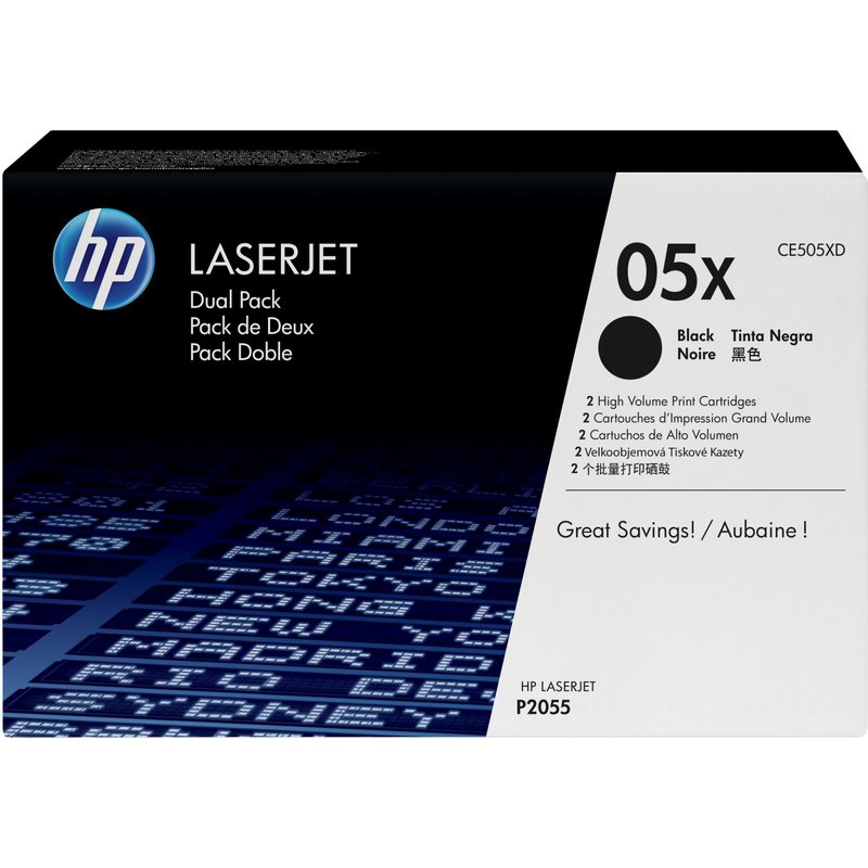 HP CE505XD/05XD Toner cartridge black twin pack. 2x6.5K pages ISO/IEC