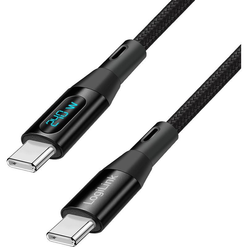 LogiLink USB 2.0 Type-C cable. C/M to C/M. 480 Mbps. 240W. display. ny