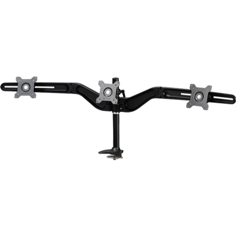 Amer Networks Amr3p Triple Monitor Pole/Grommet Mount - Supports three 24' monitors weighing up to 17.5 lbs.