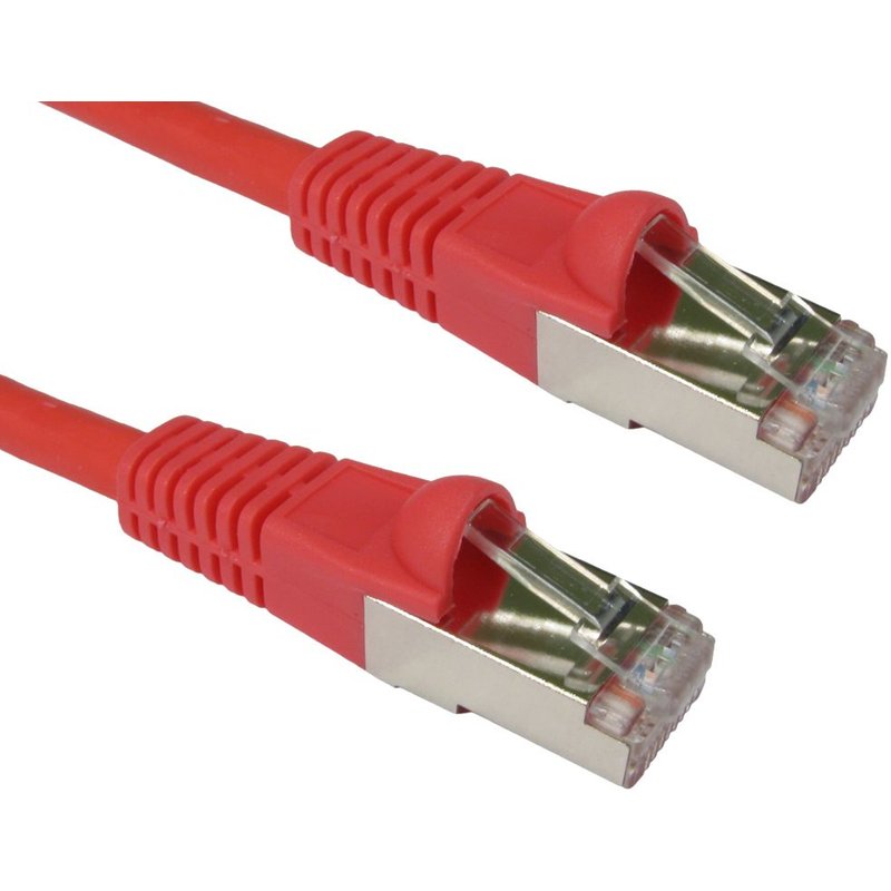 Cables Direct 0.5m CAT6a. M - M networking cable Red S/FTP (S-STP)