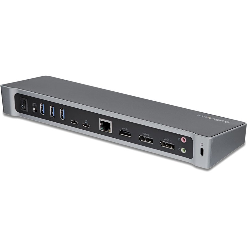 StarTech.com 4K USB-C Dock, Triple UHD 4K Monitor Docking Station, Mac & Windows, USB C to HDMI & DisplayPort, 100W Power Delivery, 5x USB 5Gbps Hub - TAA