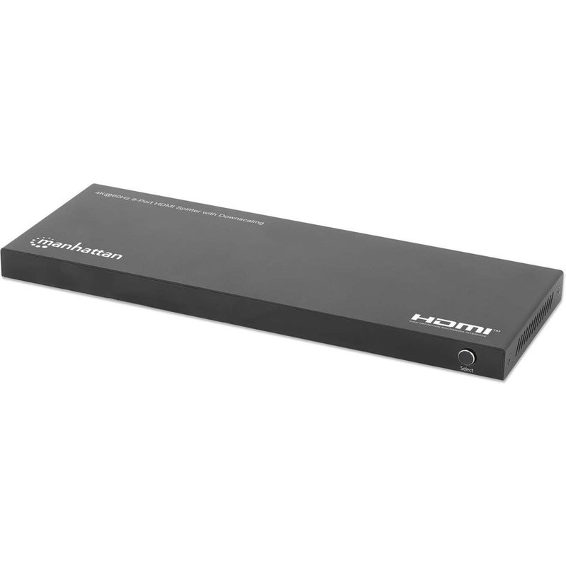 Manhattan 4K@60Hz 8-Port HDMI Splitter with Downscaling. Splits One HD