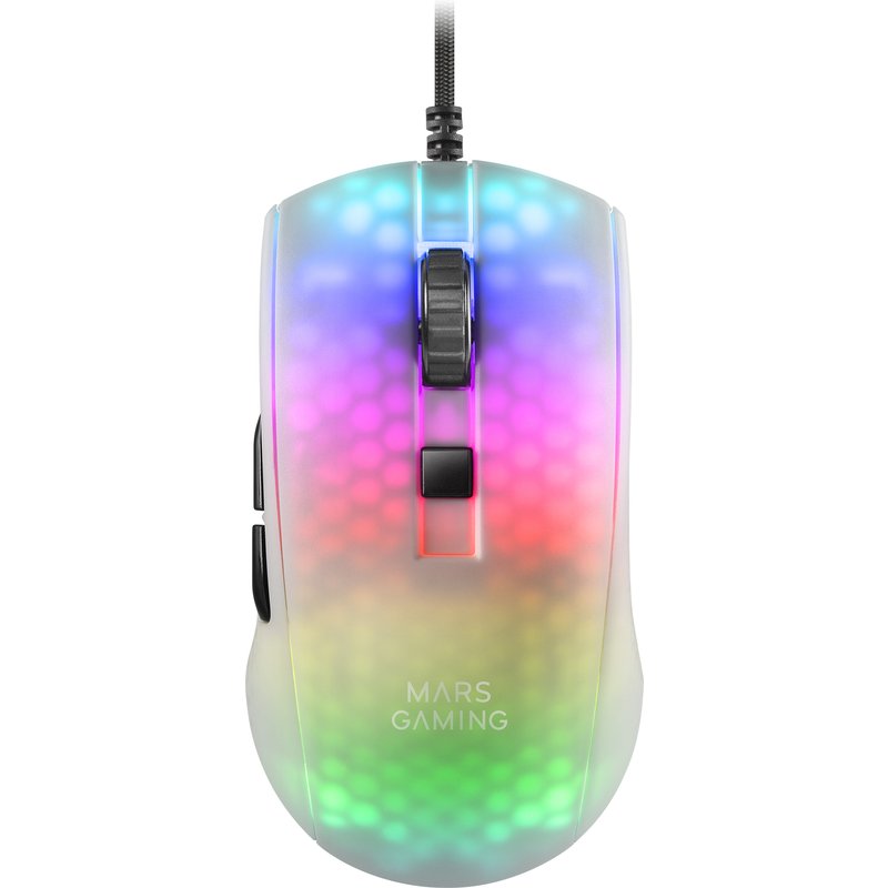 Mars Gaming MMRW White RGB Chroma Gaming Mouse Ultra-lightweight Trans
