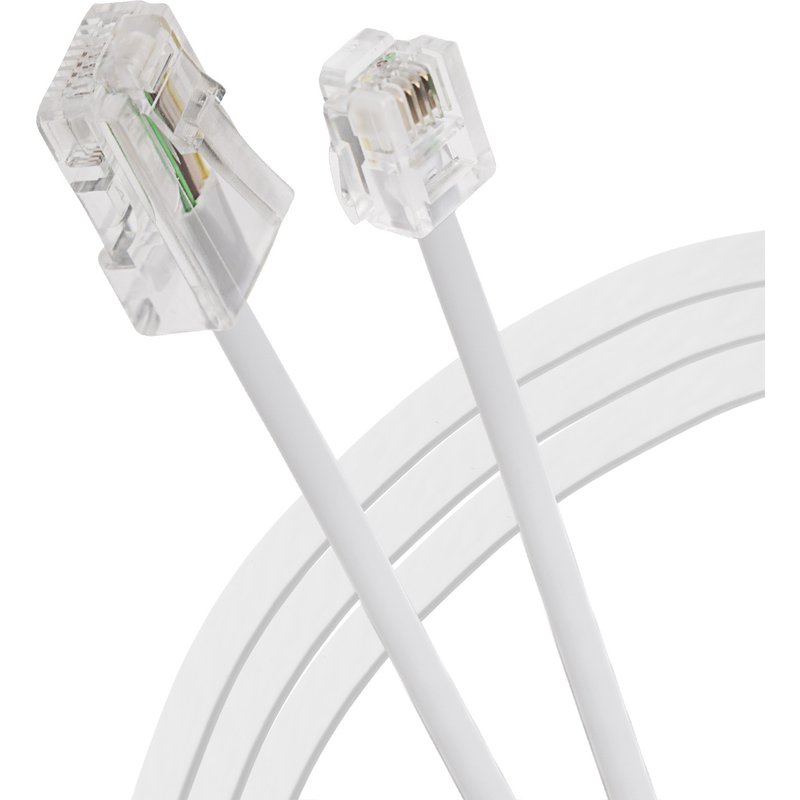 Maplin RJ11 Connector to RJ11 Connector 6P4C Telephone Modem Lead 5m W