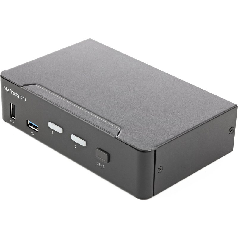 StarTech.com 2 Port HDMI KVM Switch - Single Monitor 4K 60Hz Ultra HD HDR - Desktop HDMI 2.0 KVM Switch with 2 Port USB 3.0 Hub (5Gbps) and 4x USB 2.0 HID, Audio - Hotkey Switching - TAA