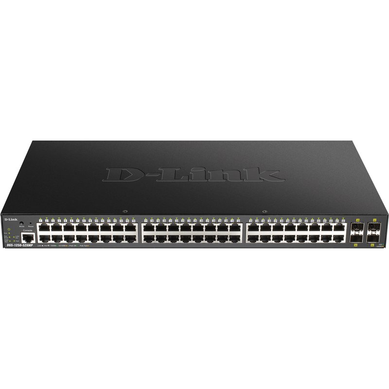 D-Link 48-port Gigabit Smart Managed Switch with 4 x 10G SFP+ 370Watts Managed L3 Power over Ethernet (PoE) Rack mounting