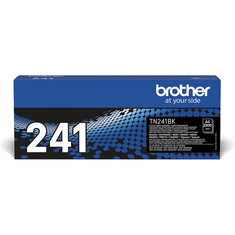 Brother TN-241BK. Black toner page yield: 2500 pages Printing colours: Black Quantity per pack: 1 pc(s)