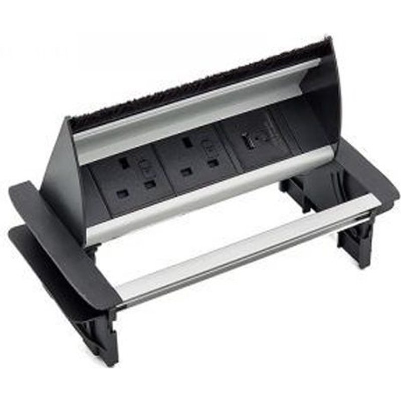 POWERDATA PD IN-DESK 2X 5A SKTS - DUAL USB A QC & C PD - 132X221M