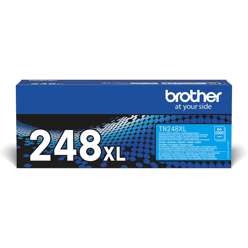 Brother TN-248XLC. Colour toner page yield: 2300 pages Printing colours: Cyan Quantity per pack: 1 pc(s)