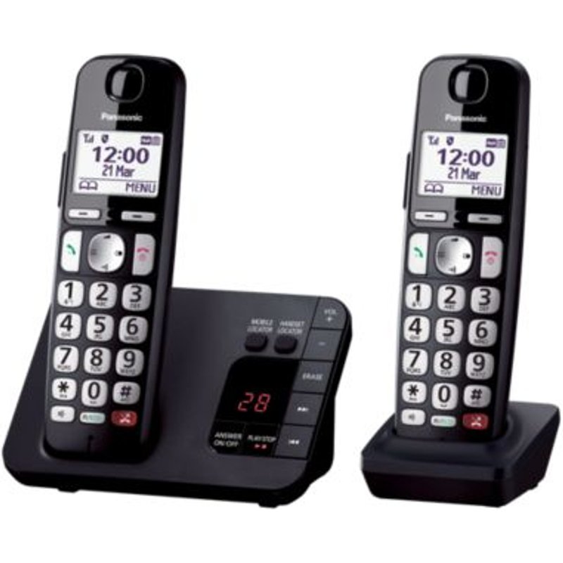 Panasonic KX-TGE822EB telephone DECT telephone Caller ID Black