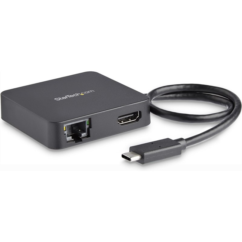 StarTech.com USB C Multiport Adapter - Portable USB-C Mini Dock 4K HDMI Video - Gigabit Ethernet, USB 3.0 Hub (1x USB-A 1x USB-C) - USB Type-C Multiport Adapter - Thunderbolt 3 Compatible