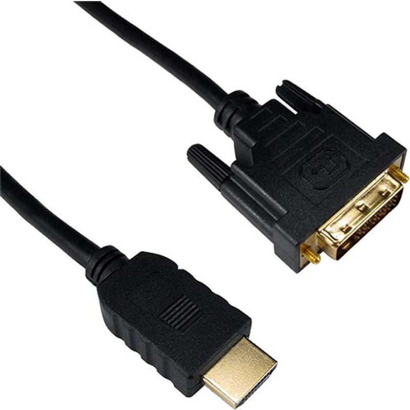 Cablenet 1m Gold HDMI 1.4b Male - DVI-D Male 1080p 24+1 30AWG Black Cable