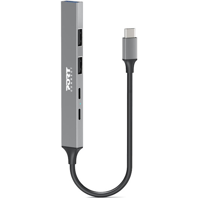 Port Designs 900163 interface hub USB Type-C 5000 Mbit/s Silver