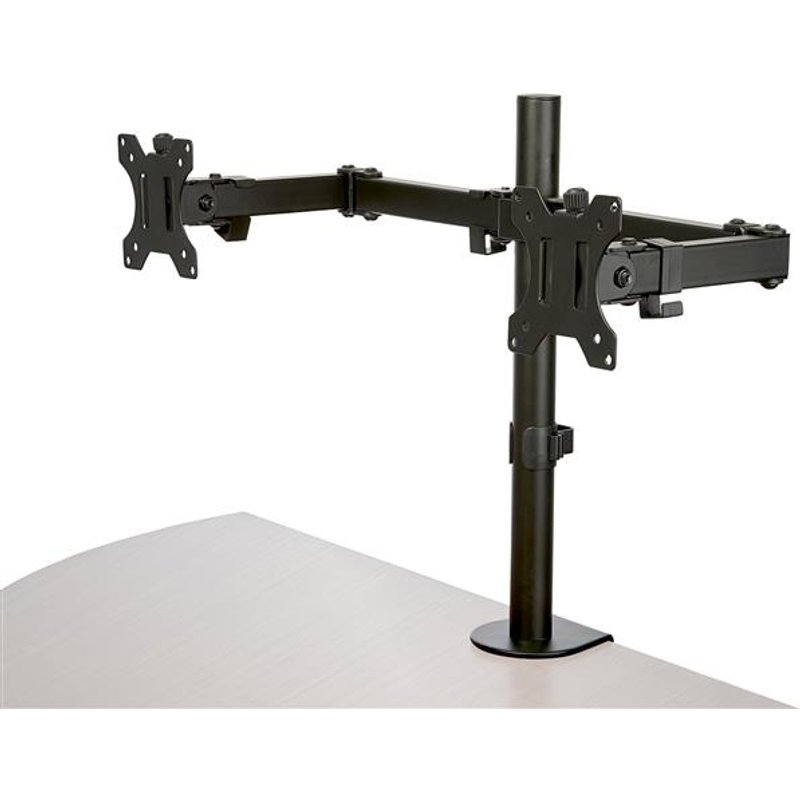StarTech.com Desk Mount Dual Monitor Arm - Desk Clamp / Grommet VESA Monitor Mount for up to 32" (17.6lb/8kg) Displays - Ergonomic Articulating Monitor Arm - Height Adjustable/Tilt/Swivel/Rotating
