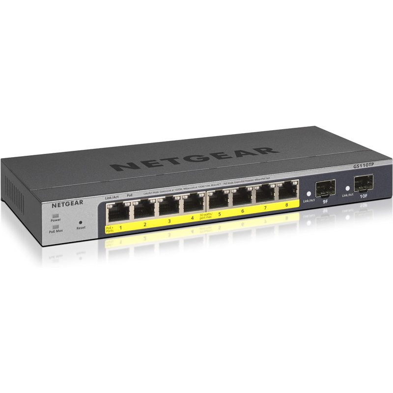 Netgear GS110TP Managed L2/L3/L4 Gigabit Ethernet (10/100/1000) Full duplex Power over Ethernet (PoE)