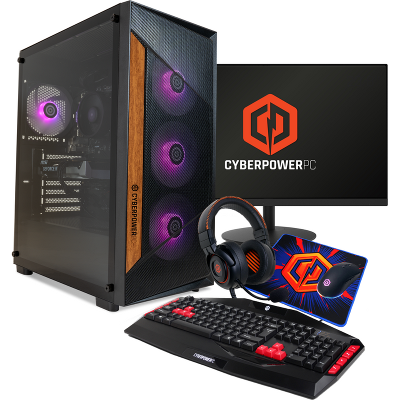 CyberPower Amethyst AMD Ryzen 5 5500 RTX 5060 16GB RAM 1TB SSD + 23.8&
