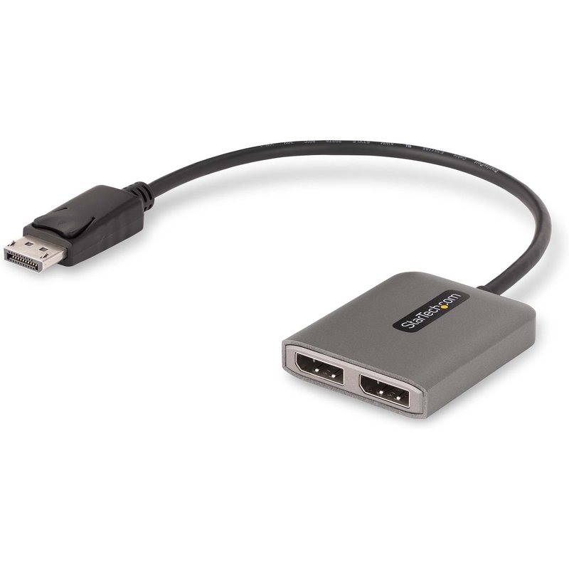 StarTech.com Dual-Monitor DisplayPort 1.4 Splitter, DisplayPort to 2x DP Multi-Monitor Adapter, Dual 5K 60Hz Computer MST Hub, Extra-Long Built-in Cable - Windows Only