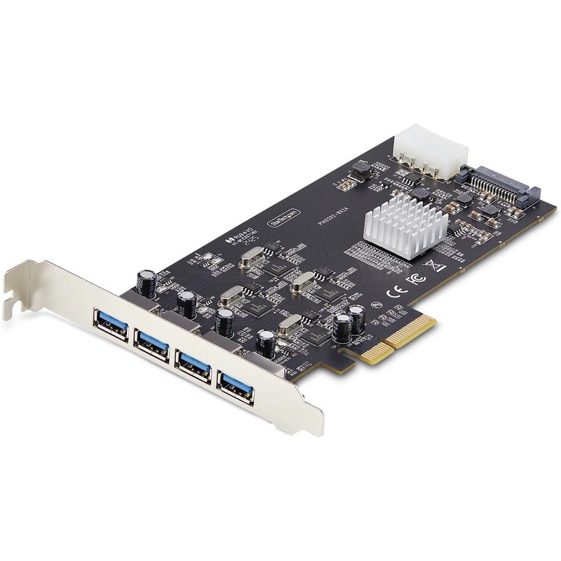 StarTech.com 4-Port USB PCIe Card, USB 3.2 5Gbps, PCI Express Expansion Card with 4x Independent USB Controllers, 4x USB-A Ports, Windows/Linux