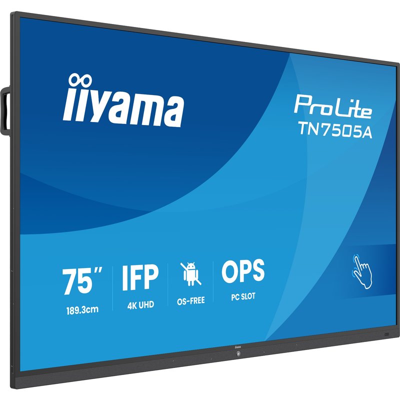 iiyama TN7505A-B1AG Signage Display Interactive flat panel 189.3 cm (74.5") 500 cd/m 4K Ultra HD Black Touchscreen