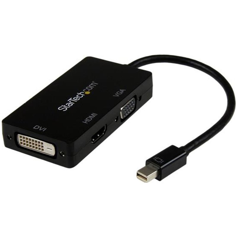 StarTech.com Travel A/V Adapter: 3-in-1 Mini DisplayPort to VGA DVI or HDMI Converter