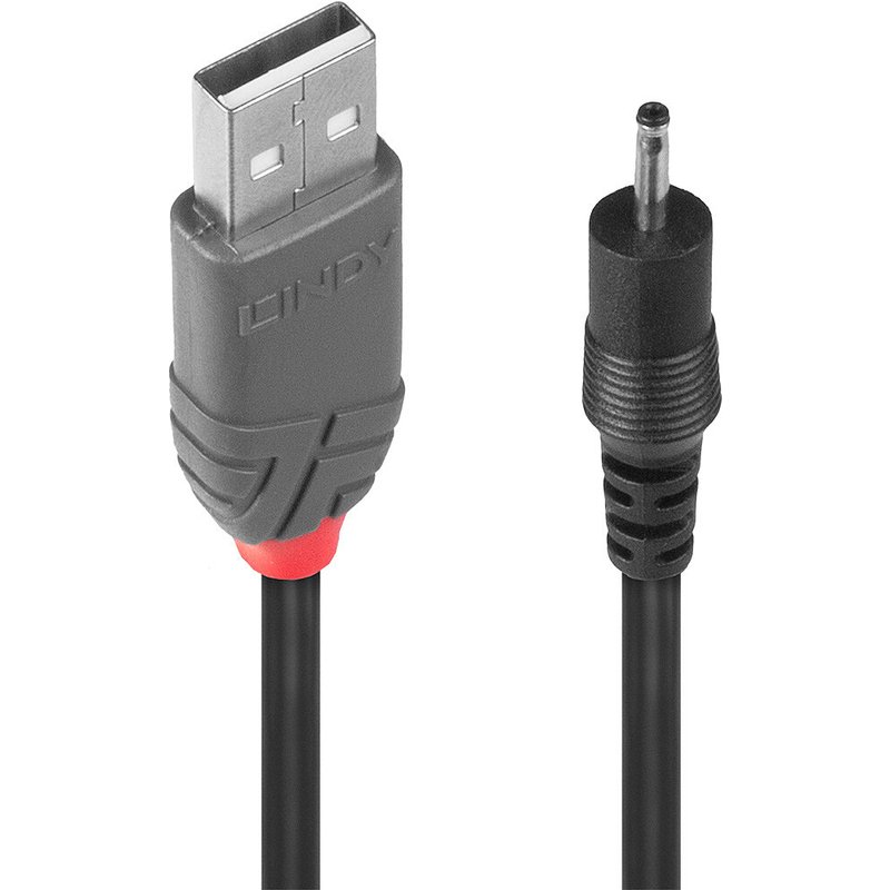 Lindy 1.5m USB to 0.7mm Inner / 2.5mm Outer DC Cable