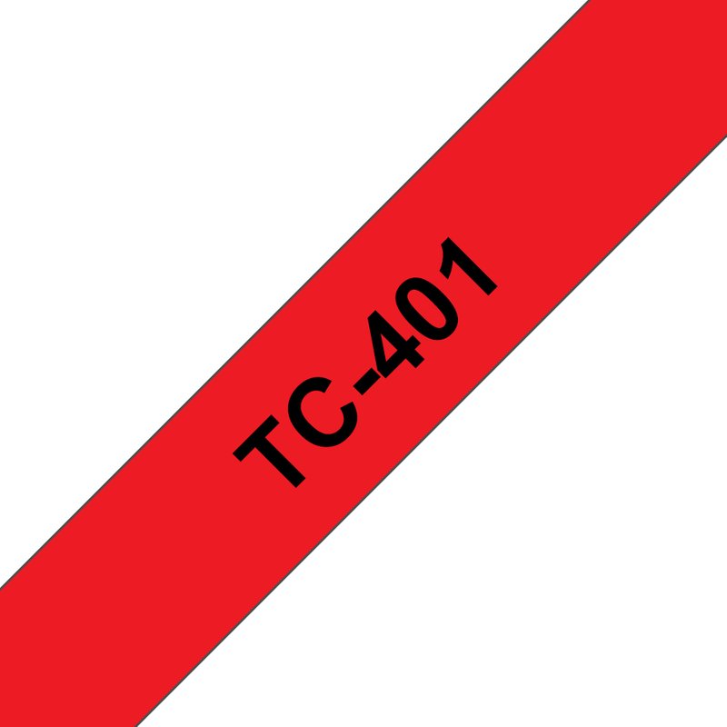 Brother TC-401 DirectLabel black on red 12mm x 7.7m for Brother P-Touc