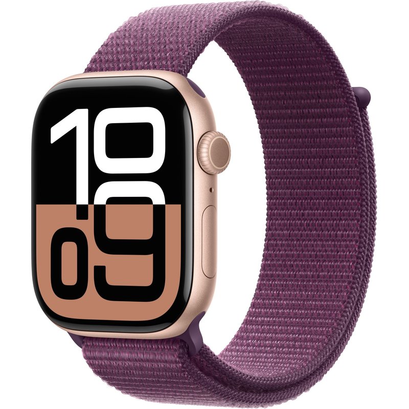 Apple Watch Series 10 GPS + Cellular 46mm Rose Gold Aluminium Case with Light Blush Sport Band - S/M