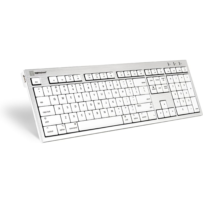 Logickeyboard SKB-CWMU-UK keyboard Office USB QWERTY UK English Silver White