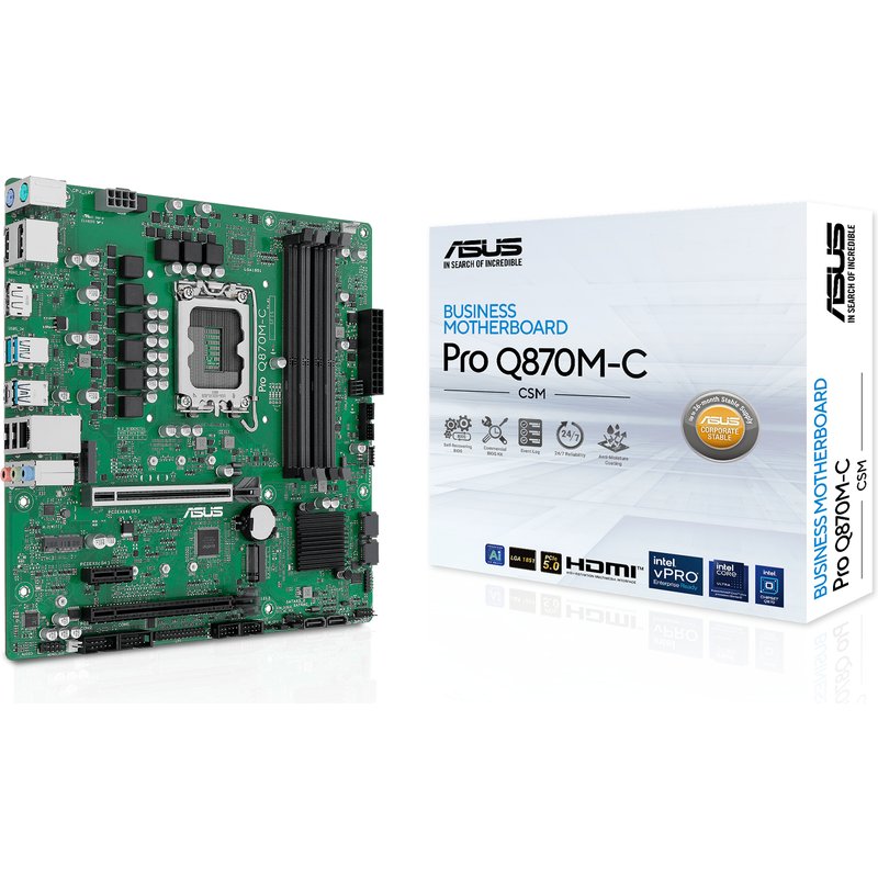 ASUS PRO Q870M-C-CSM IntelĀ® Q870 LGA 1851 (Socket V1) micro ATX