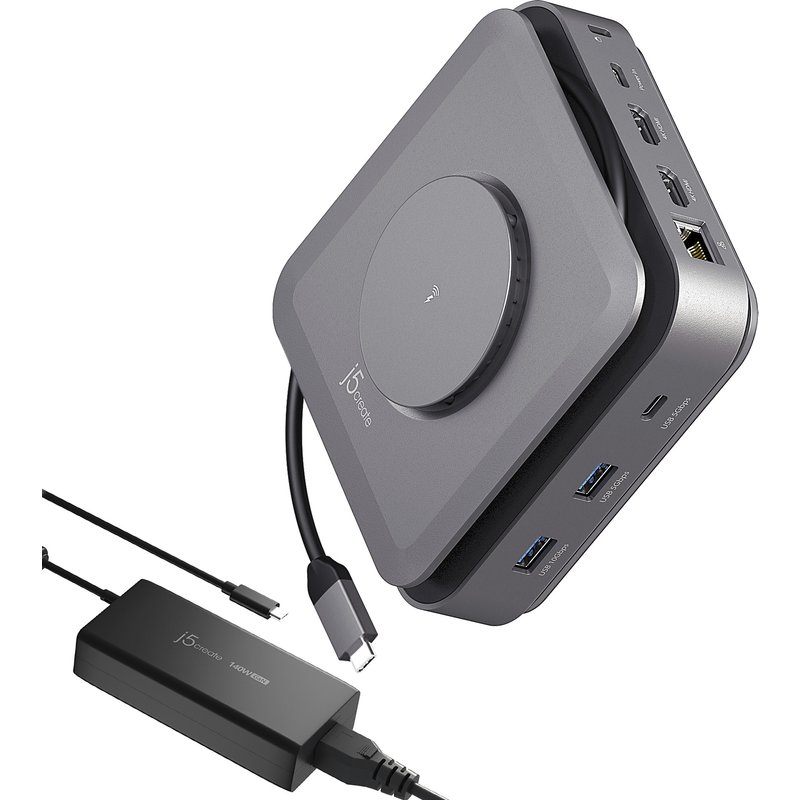 j5create JCD3199P USB-C® Dock Dual 4K HDMI™ with 140W GaN PD3.1 Power Adapter-EU, Black