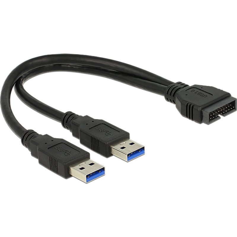 DeLOCK 0.25m USB3.0/2xUSB3.0 USB cable USB 3.2 Gen 1 (3.1 Gen 1) 2 x U