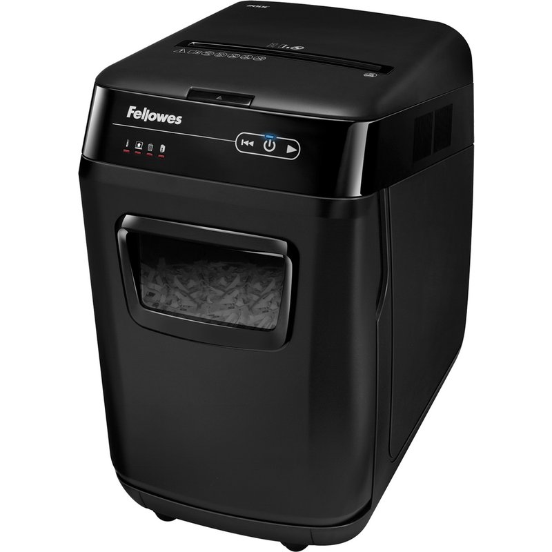Fellowes Paper Shredder 200 Sheet Auto Feed Cross Cut Shredder AutoMax 200C Shredder with 32 Litre Bin High Security P4