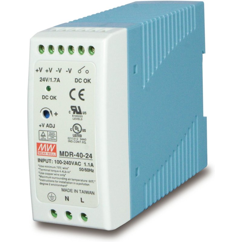 Planet PWR-40-24 40W 24V DC Single Output Industrial DIN Rail Power Supply (-20 ~ 70 degrees C)