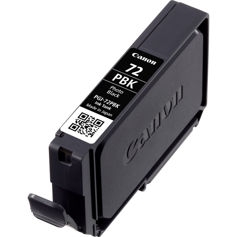 Canon PGI-72PBK Photo Black Ink Cartridge. Colour ink type: Dye-based ink Cartridge capacity: Standard Yield Printing colours: Photo black Quantity per pack: 1 pc(s) Black ink page yield: 510 pages