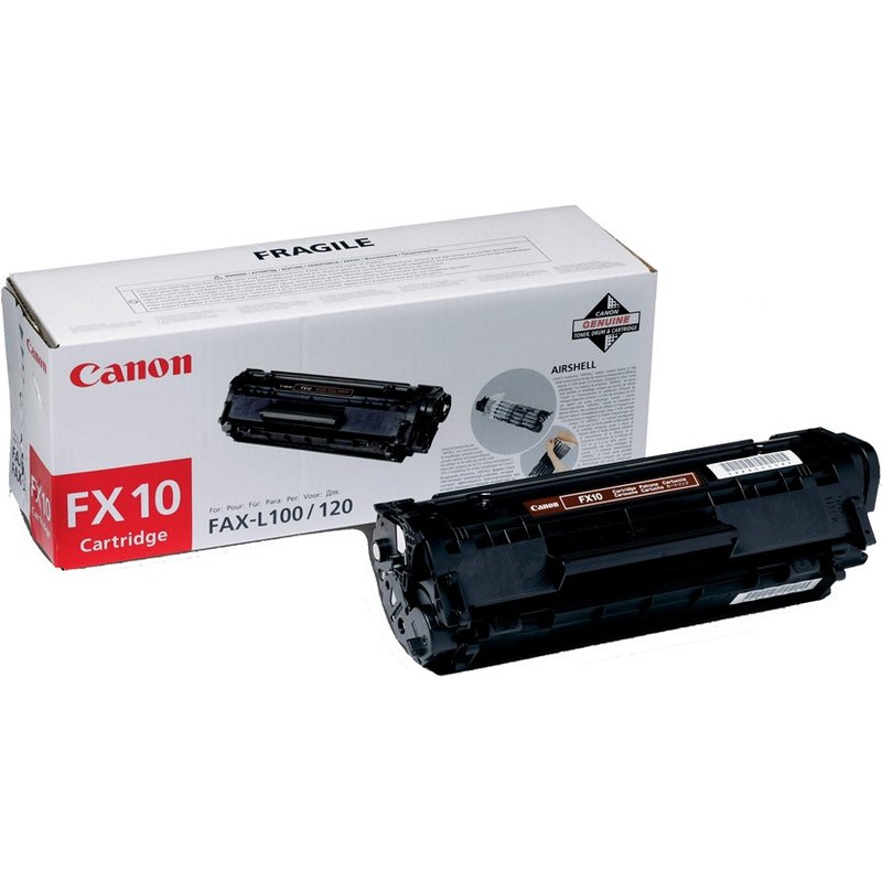 Canon FX10. Black toner page yield: 2000 pages Printing colours: Black Quantity per pack: 1 pc(s)