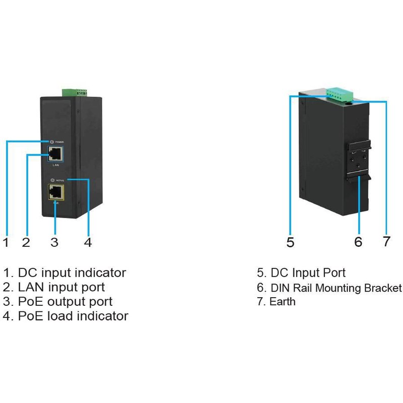 Microconnect POEINJ-30W-IND PoE adapter