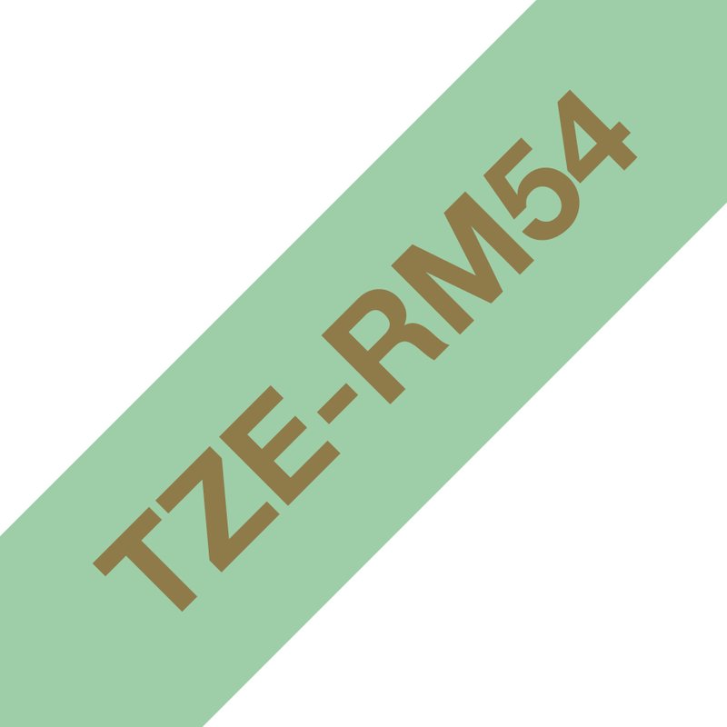 Brother TZE-RM54 DirectLabel gold on mint green non adhesive textil 24