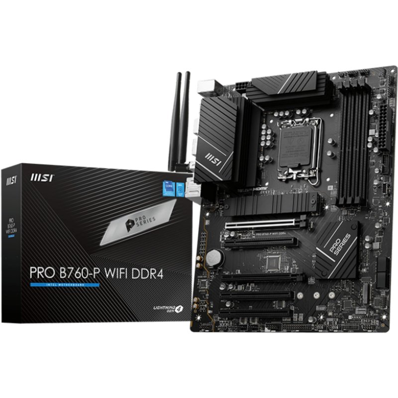 MSI PRO B760-P WIFI DDR4 Intel LGA 1700 Intel Celeron Intel Pentium Gold LGA 1700 DDR4-SDRAM 128 GB