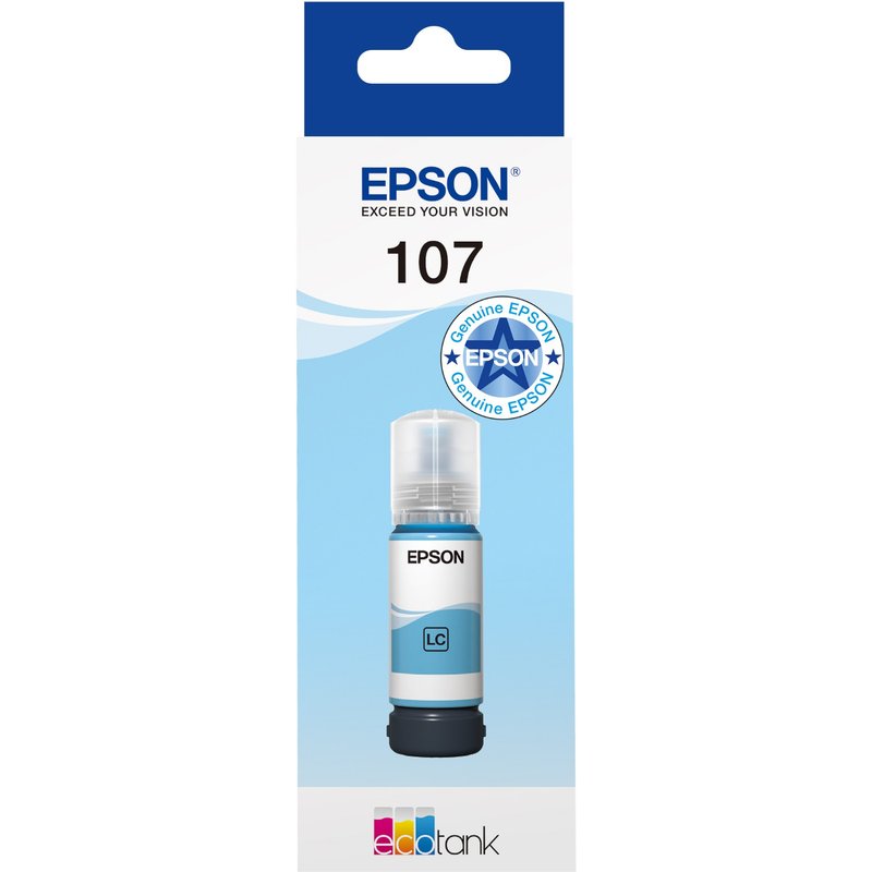 Epson 107 EcoTank Light Cyan Ink Bottle Original Cyan Epson EcoTank ET-18100 Standard Yield 70 ml