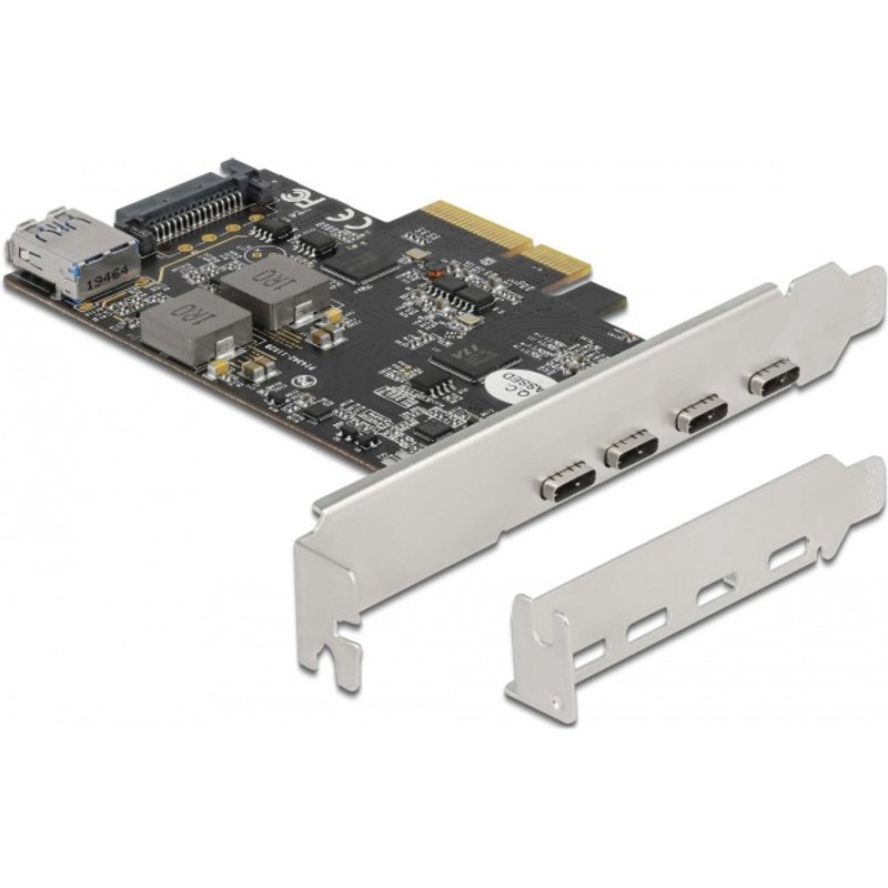 DeLOCK PCI Express x4 Card to 4 x USB Type-C + 1 x USB Type-A - SuperS