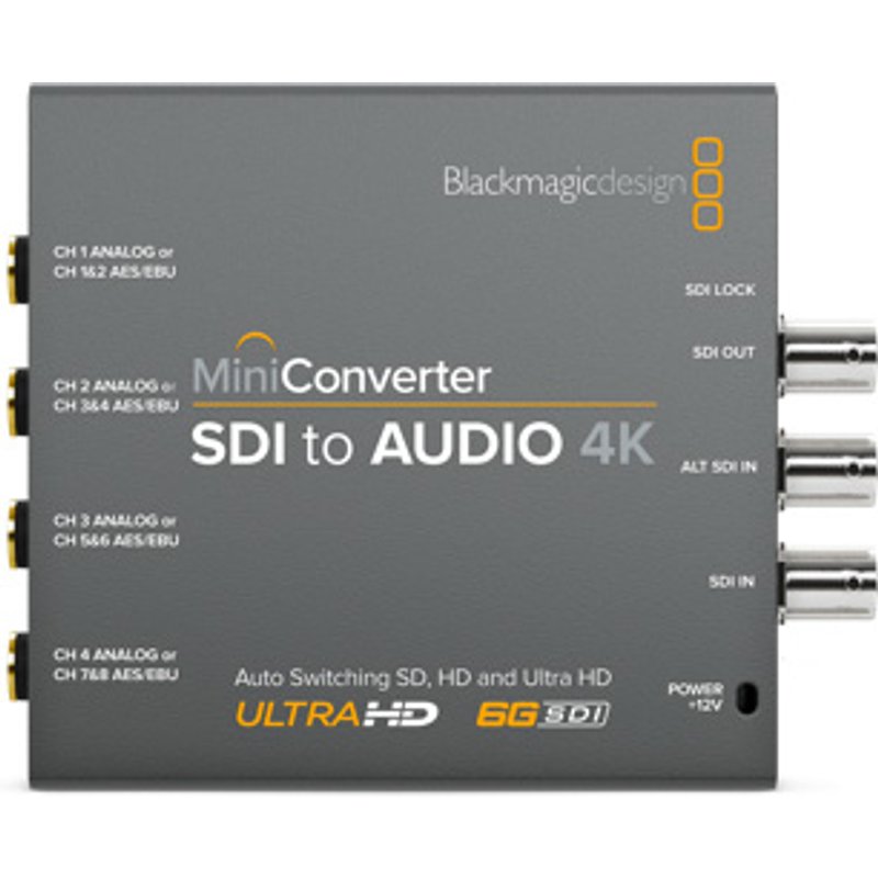 Blackmagic Design Mini Converter - SDI to Audio 4K Active video converter Grey 3840 x 2160 - 525i 625i 720p 1080i 1080p 2160p BNC BNC